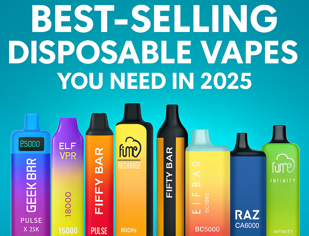Top 10 Best-Selling Disposable Vapes You Need in 2025 – Colorful lineup of vape devices
