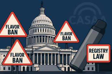 Vaping Legislation 2025 overview with flavor bans, PMTA registry laws, and CASAA shutdown